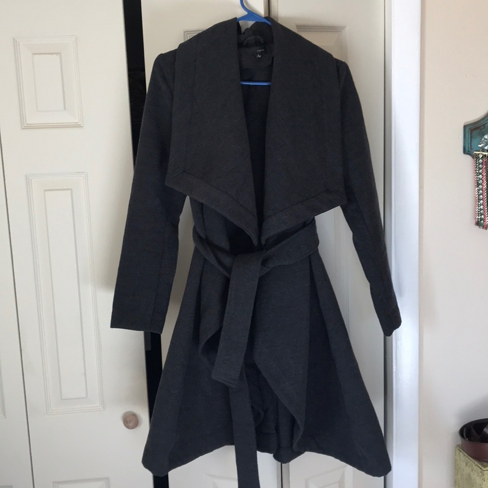 Boutique Charcoal Wrap Coat Size S